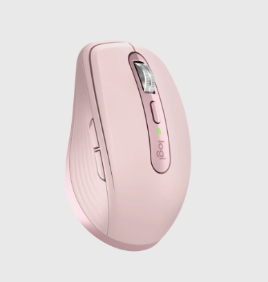 Logitech MX Anywhere 3S Mouse 6 buttons Wi-Fi/Bluetooth Logi Bolt USB receiver - Rose Ergonomic